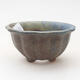 Ceramic bonsai bowl 8 x 8 x 4.5 cm, brown-blue color - 1/3