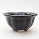 Ceramic bonsai bowl 8 x 8 x 4.5 cm, color green - 1/3