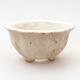 Ceramic bonsai bowl 8 x 8 x 4.5 cm, beige color - 1/3