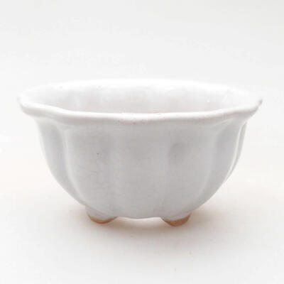 Ceramic bonsai bowl 8 x 8 x 4.5 cm, white color - 1