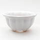 Ceramic bonsai bowl 8 x 8 x 4.5 cm, white color - 1/3