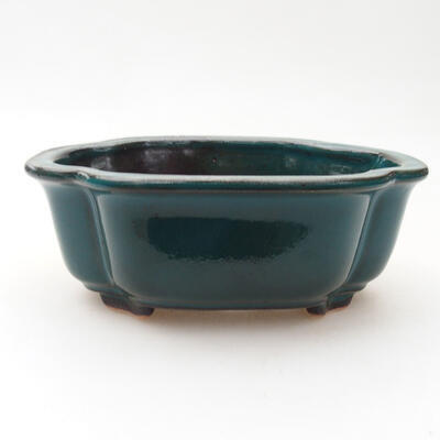 Ceramic bonsai bowl 12.5 x 9.5 x 5 cm, color green - 1