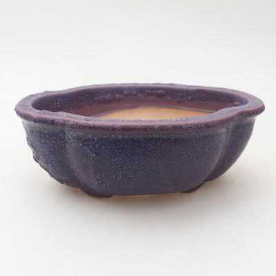 Ceramic bonsai bowl 12.5 x 9.5 x 4.5 cm, color purple - 1