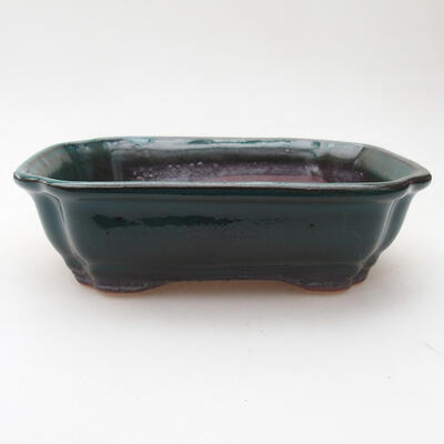 Ceramic bonsai bowl 15.5 x 12 x 4.5 cm, color green - 1