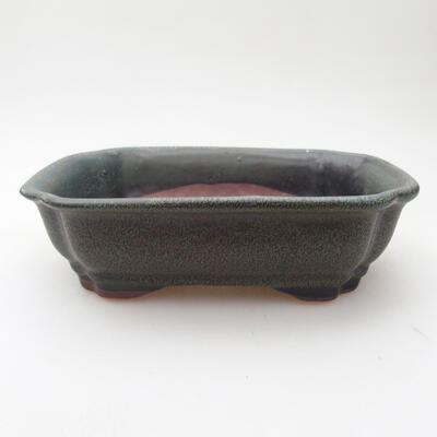Ceramic bonsai bowl 15.5 x 12 x 4.5 cm, gray color - 1