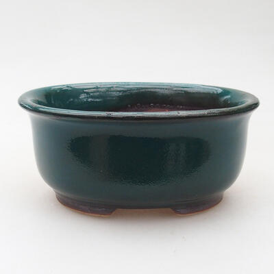 Ceramic bonsai bowl 11.5 x 9.5 x 5.5 cm, color green - 1