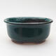 Ceramic bonsai bowl 11.5 x 9.5 x 5.5 cm, color green - 1/3