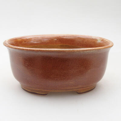 Ceramic bonsai bowl 11.5 x 9.5 x 5.5 cm, brown color - 1