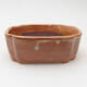 Ceramic bonsai bowl 12 x 9.5 x 4.5 cm, brown color - 1/3