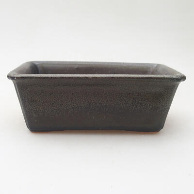 Ceramic bonsai bowl 11.5 x 8 x 4.5 cm, gray color - 1