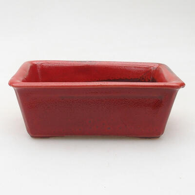 Ceramic bonsai bowl 11.5 x 8 x 4.5 cm, color red - 1