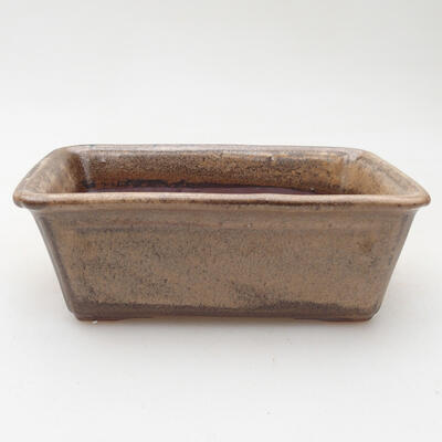 Ceramic bonsai bowl 11.5 x 8 x 4.5 cm, brown color - 1
