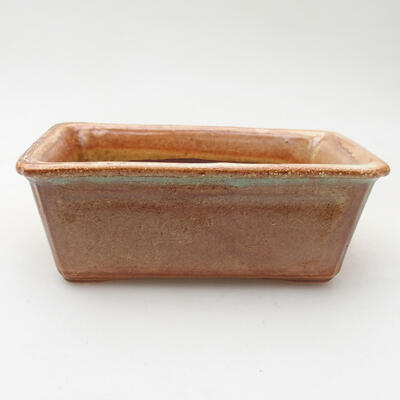 Ceramic bonsai bowl 11.5 x 8 x 4.5 cm, brown color - 1
