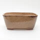 Ceramic bonsai bowl 13 x 9.5 x 6 cm, brown color - 1/3
