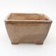 Ceramic bonsai bowl 9 x 9 x 5.5 cm, brown color - 1/3