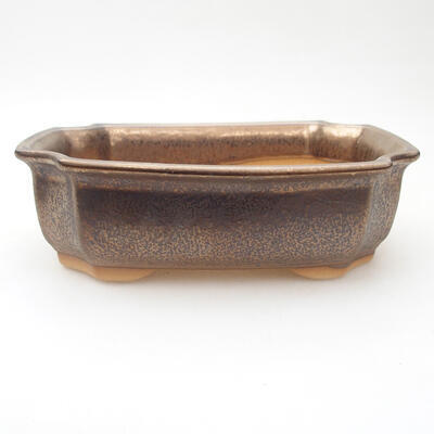 Ceramic bonsai bowl 16.5 x 12 x 5 cm, gold color - 1