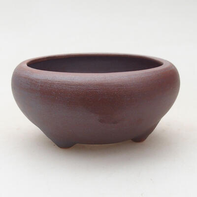 Ceramic bonsai bowl 7.5 x 7.5 x 4 cm, brown color - 1