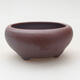 Ceramic bonsai bowl 7.5 x 7.5 x 4 cm, brown color - 1/3