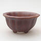 Ceramic bonsai bowl 7.5 x 7.5 x 4 cm, brown color - 1/3