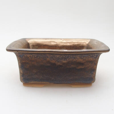 Ceramic bonsai bowl 11 x 9 x 4.5 cm, gold color - 1