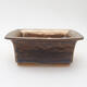 Ceramic bonsai bowl 11 x 9 x 4.5 cm, gold color - 1/3