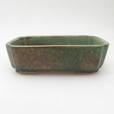 Ceramic bonsai bowl 15 x 12 x 4.5 cm, color green-brown - 1