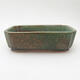 Ceramic bonsai bowl 15 x 12 x 4.5 cm, color green-brown - 1/3