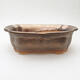 Ceramic bonsai bowl 17.5 x 14.5 x 6 cm, gold color - 1/3