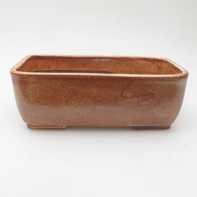 Ceramic bonsai bowl 15.5 x 10.5 x 5.5 cm, brown color - 1