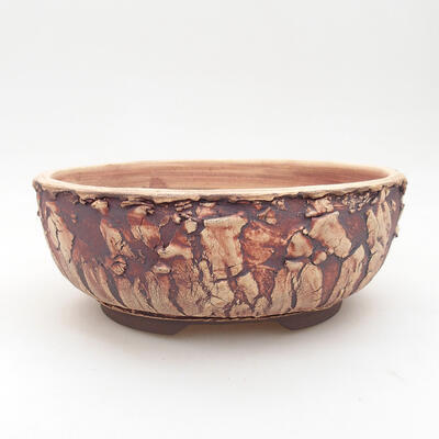 Ceramic bonsai bowl 17 x 17 x 6.5 cm, color cracked - 1