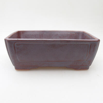 Ceramic bonsai bowl 15.5 x 12 x 6 cm, brown color - 1