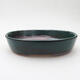 Ceramic bonsai bowl 17 x 14 x 4 cm, color green-black - 1/3