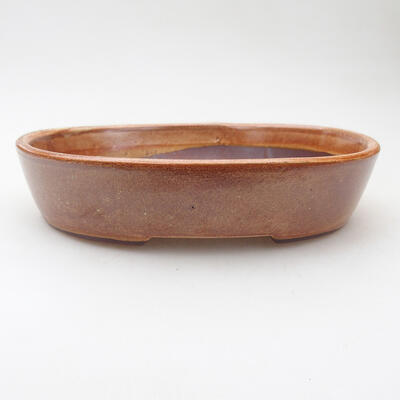 Ceramic bonsai bowl 17 x 14 x 4 cm, color brown - 1