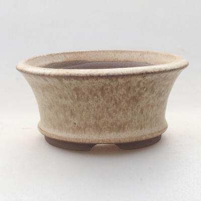 Ceramic bonsai bowl 9 x 9 x 2 cm, beige color - 1