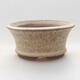 Ceramic bonsai bowl 9 x 9 x 2 cm, beige color - 1/3