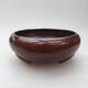 Ceramic bonsai bowl 14 x 14 x 6.5 cm, color green-brown - 1/3