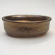 Ceramic bonsai bowl 10 x 7.5 x 3.5 cm, gold color - 1/3
