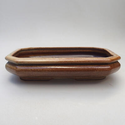 Ceramic bonsai bowl 18 x 13 x 4 cm, color brown - 1