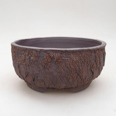 Ceramic bonsai bowl 14 x 14 x 7 cm, color cracked - 1
