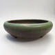 Ceramic bonsai bowl 19 x 19 x 7 cm, color green-brown - 1/3