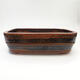 Ceramic bonsai bowl 24 x 18 x 7.5 cm, brown-black color - 1/3