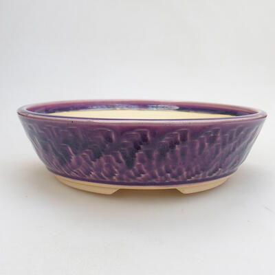 Ceramic bonsai bowl 19.5 x 19.5 x 5.5 cm, color purple - 1