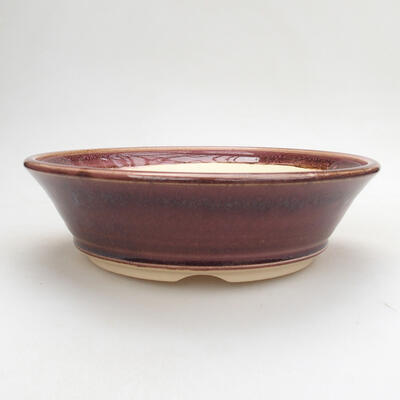 Ceramic bonsai bowl 19.5 x 19.5 x 6 cm, color purple - 1