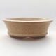 Ceramic bonsai bowl 9.5 x 9.5 x 3.5 cm, beige color - 1/3