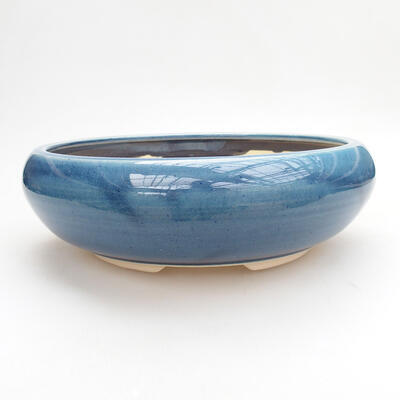 Ceramic bonsai bowl 20.5 x 20.5 x 7 cm, color blue - 1
