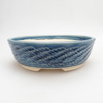 Ceramic bonsai bowl 19.5 x 19.5 x 6 cm, color blue - 1