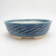 Ceramic bonsai bowl 19.5 x 19.5 x 6 cm, color blue - 1/3