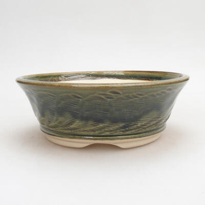 Ceramic bonsai bowl 17 x 17 x 6 cm, color green - 1
