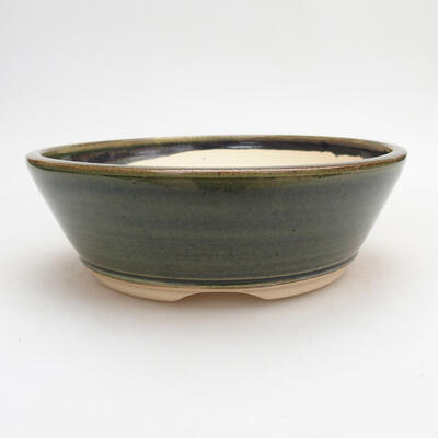 Ceramic bonsai bowl 18 x 18 x 6 cm, color green - 1