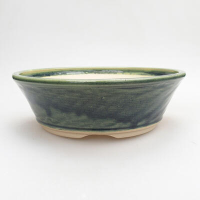 Ceramic bonsai bowl 20 x 20 x 6.5 cm, color green - 1